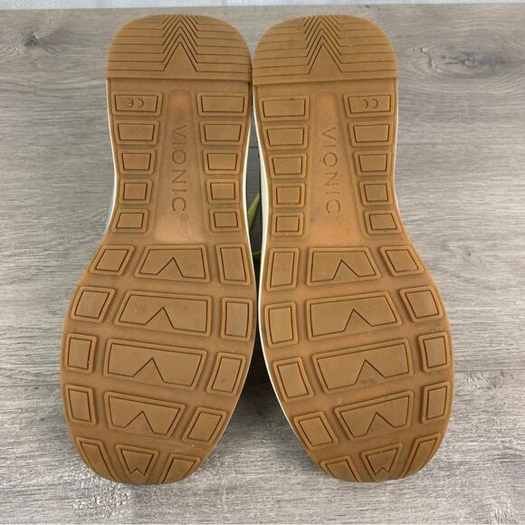 Vionic Gray With Yellow&Blue Detail Retro Vibe Rechelle Sneakers Sz.8 - Picture 12 of 15